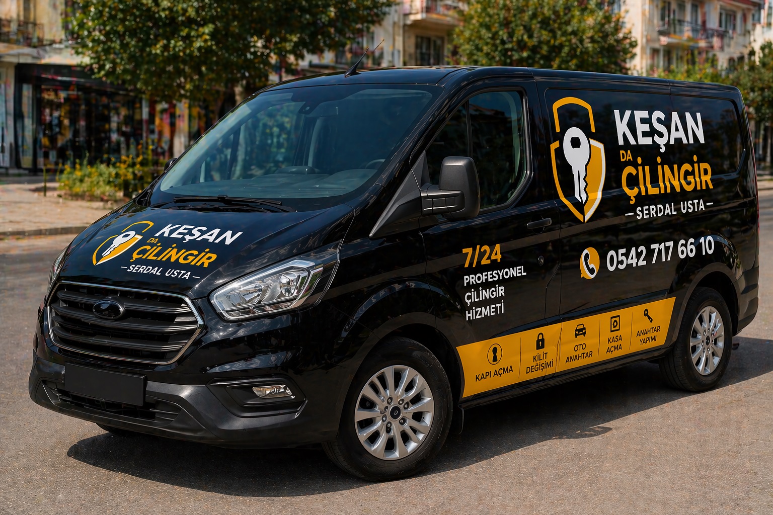Keşan Çilingir markalı servis aracı